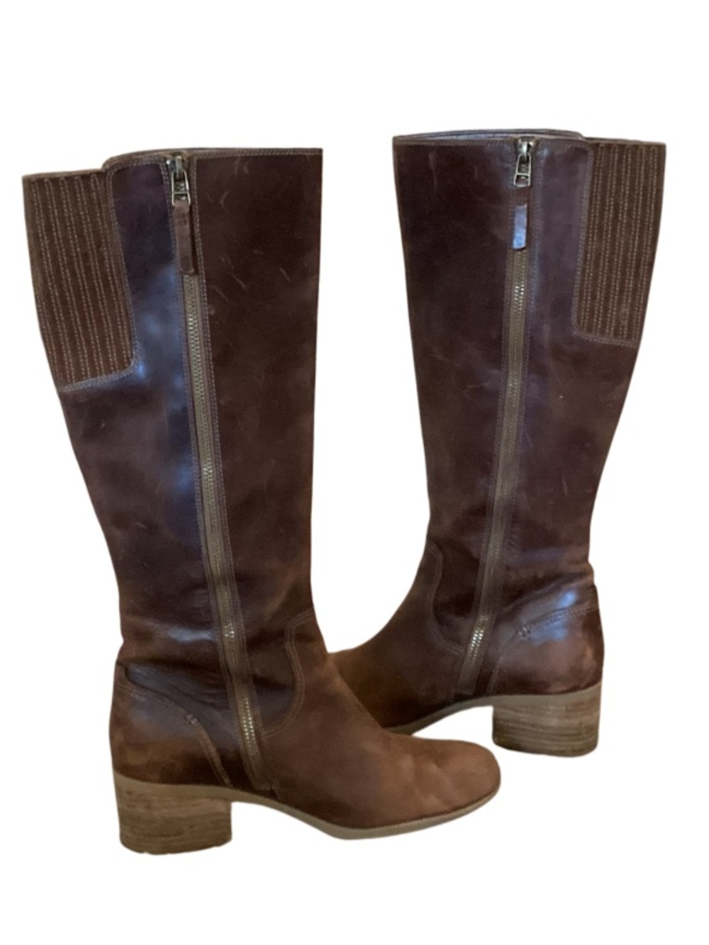 Clarks Maypearl Viola Brown Leather Riding Boots 8